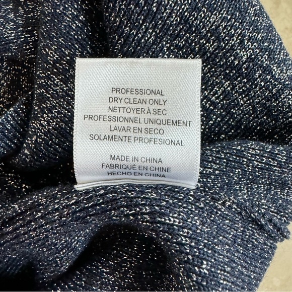 Sachin & Babi Amelie Metallic Knit Blue Knit Puff Long Sleeve Womens Size L - Picture 16 of 16